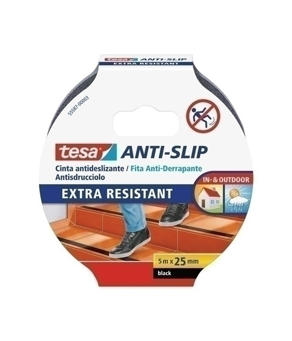 Cinta adhesiva antideslizante rollo 5x25 negro