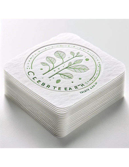 Cartulina absorvente color neutro especial para la impresión de posavasos. Alta porosidad