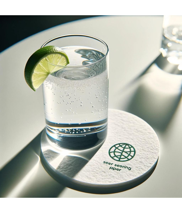 Cartulina absorvente color neutro especial para la impresión de posavasos. Alta porosidad