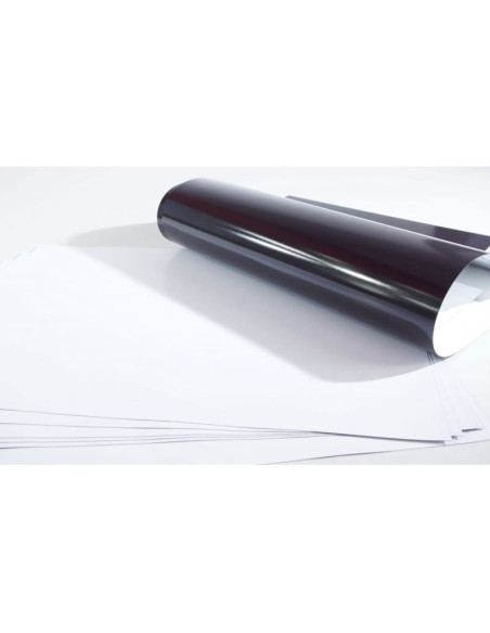 Lámina magnética con papel estucado semimate para impresión digital